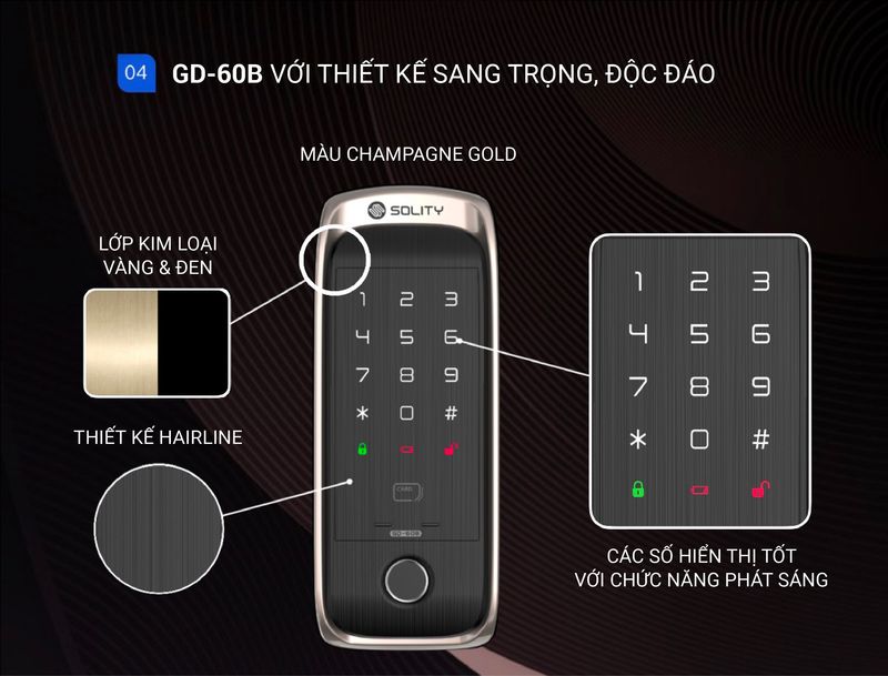 Khóa vân tay 2 chiều solity GD-60B